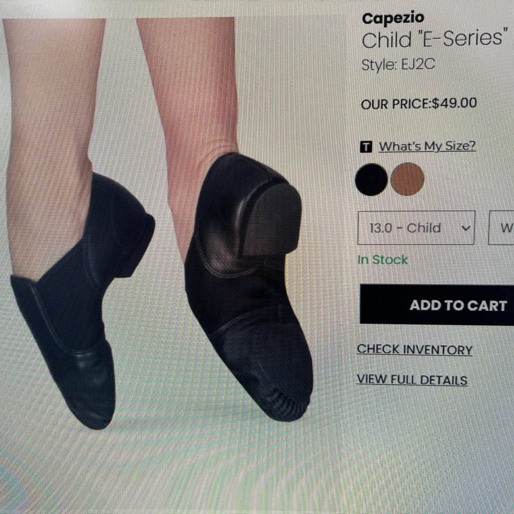 Capezio Black Dance Shoes for Kids